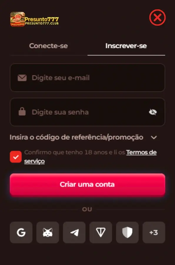 Cadastro online Presunto777